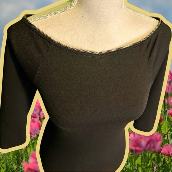 Armani Exchange Black Off The Shoulder Bodycon Dress with All Around Zipper XS - Picture 5 of 14